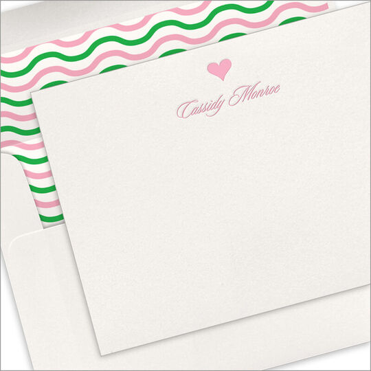 Heart Flat Note Cards - Letterpress
